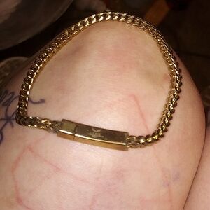 Yellow ion-plated stainlessness steel bracelet